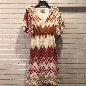 Judith March Zig Zag Pattern Dress, Large
